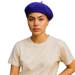 Purple Wool Nylon Beret Mystical Edge Fall Accent